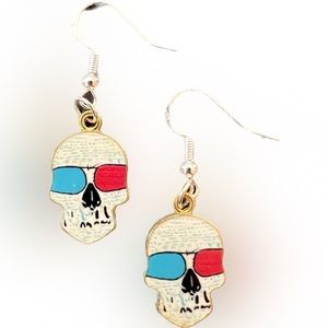Sugar Skull wearing Ray-Ban’s dangle fishhook charm earrings